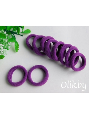 Резинки бесшовные для волос 3 см (10 шт), темно-фиолетовый