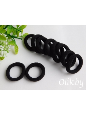 Резинки бесшовные для волос 3 см (10 шт), черный