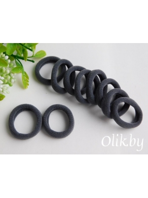 Резинки бесшовные для волос 3 см (10 шт), темно-серый