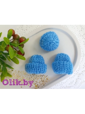 Фурнитура "Шапочка" 3,5*3,5 см, голубой