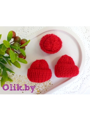 Фурнитура "Шапочка" 3,5*3,5 см, красный