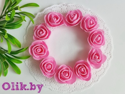 Головки цветов "Роза" мелкая 35 мм (10 шт), розовый, 1 шт