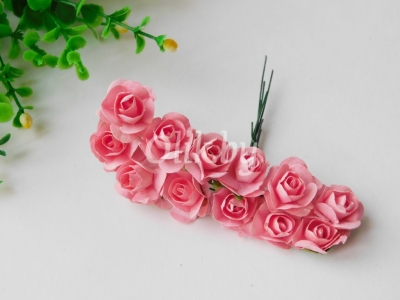 Головки цветов на веточке "Розочка бумажная", розовый персик