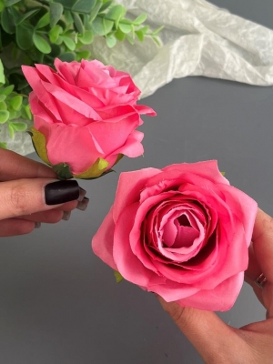 Головы бутоны роз, d-9 см, малиновый, 5 шт