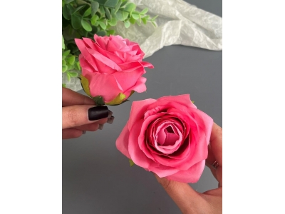 Головы бутоны роз, d-9 см, малиновый, 5 шт