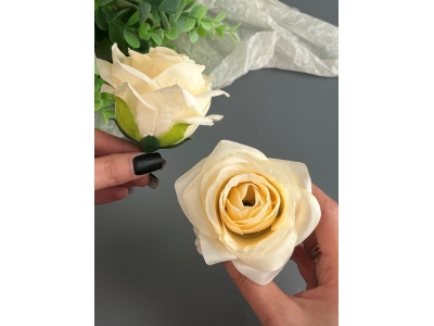 Головы бутоны роз, d-9 см, кремовый, 5 шт