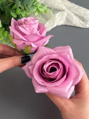 Головы бутоны роз, d-9 см, сиреневый, 5 шт