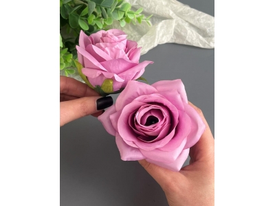Головы бутоны роз, d-9 см, сиреневый, 5 шт