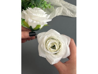 Головы бутоны роз, d-9 см, белый, 5 шт