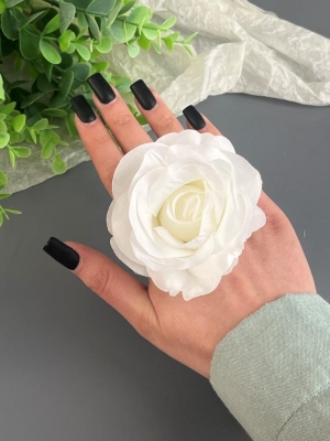 Головы бутоны роз, d-8 см, белый, 5 шт