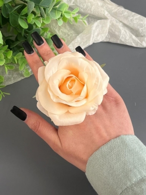 Головы бутоны роз, d-8 см, персиковый, 5 шт