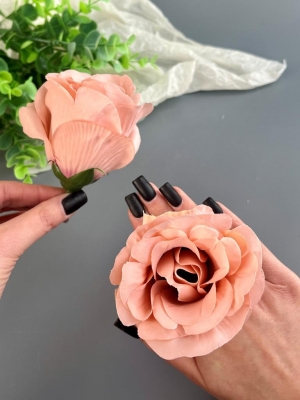 Головы бутоны роз, d-8 см, h-8 см, розовый, 5 шт