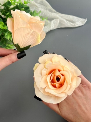 Головы бутоны роз, d-8 см, h-8 см, кремовый, 5 шт