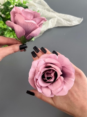 Головы бутоны роз, d-8 см, h-8 см, сиреневый, 5 шт