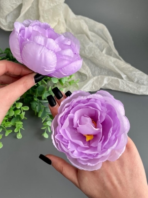 Головы пионов, d-9,5 см, нежно-фиолетовый, 5 шт