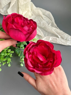 Головы пионов, d-9,5 см, темно-малиновый, 5 шт