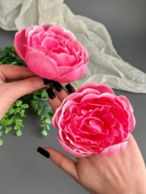 Головы пионов, d-9,5 см, ярко-розовый, 5 шт