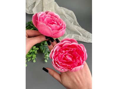 Головы пионов, d-9,5 см, ярко-розовый, 5 шт