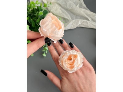 Головы пионов, d-5 см, персиковый, 5 шт