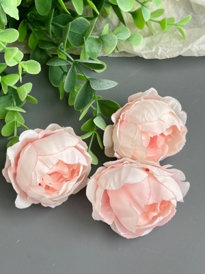Головы пионов, d-5 см, нежно-розовый, 5 шт