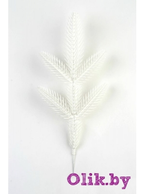 Ветка ёлки 5-я (белый) 30 см, 5 шт