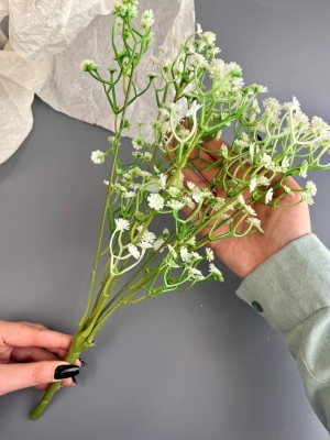 Букет зелени гипсофила (ВАРЕНЕ), 36 см, белый