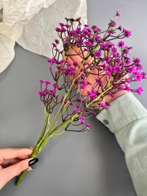 Букет зелени гипсофила (ВАРЕНЕ), 36 см, сиреневый