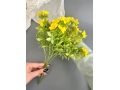 Ветка в букете с мелкими цветами 5 веток, 32 см (477), желтый