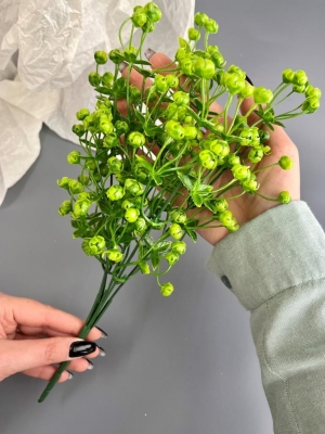 Ветка в букете гипсофила 5 веток, 32 см, зеленый