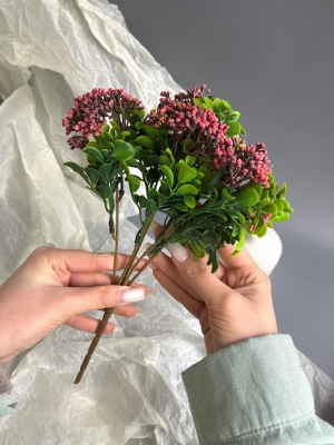 Букет ягод 5 веток (ЛА МОТ), 30 см, розовый