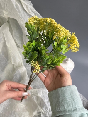 Букет ягод 5 веток (ЛА МОТ), 30 см, желтый