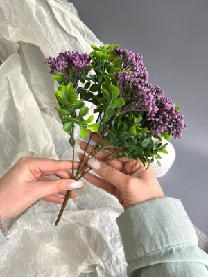 Букет ягод 5 веток (ЛА МОТ), 30 см, сиреневый