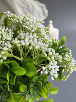 Букет ягод 5 веток (ЛА МОТ), 30 см, белый