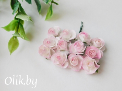 Головки цветов на веточке "Розочка бумажная", светло-розовый