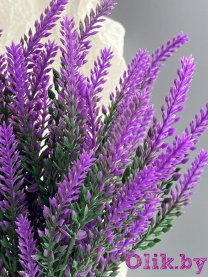 Букет зелени лаванда 5 веток, 38 см, фиолетовый