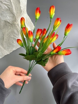 Букет крокусов (37 см), красно-желтый