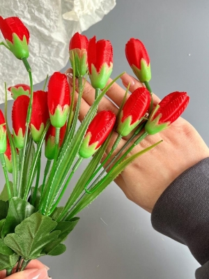 Букет крокусов (37 см), красный