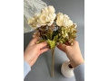 Ветка в букете пион 7 веток, 32 см, светло-лимонный