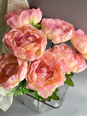 Букет пиона 7 голов (ПАЙС), 52см, нежно-сиреневый