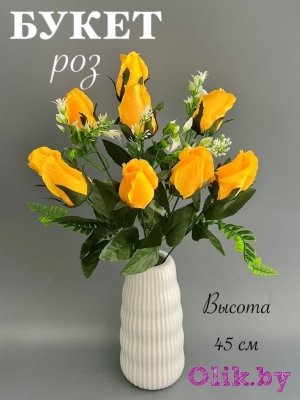 Букет роз 9 голов 45 см, желтый