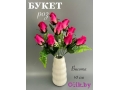 Букет роз 9 голов 45 см, фуксия