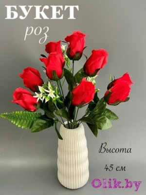 Букет роз 9 голов 45 см, красный