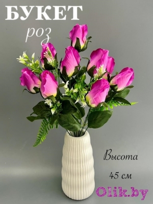 Букет роз 9 голов 45 см, сиреневый