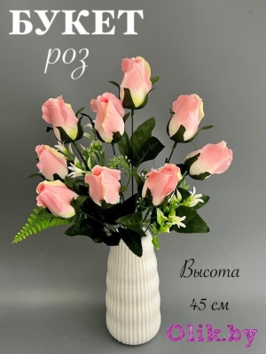 Букет роз 9 голов 45 см, светло-розовый