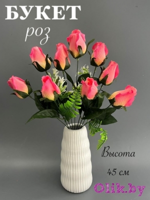 Букет роз 9 голов 45 см, розовый