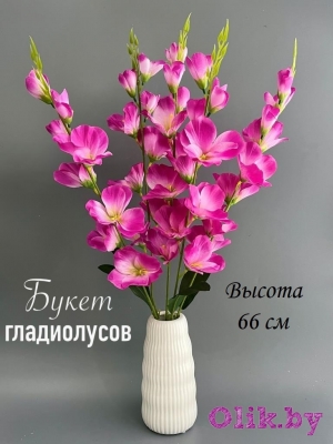 Букет гладиолусов 5 веток, 66 см, сиреневый