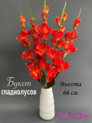 Букет гладиолусов 5 веток, 66 см, оранжевый