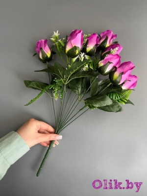 Букет роз 9 голов 45 см, сиреневый