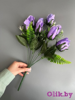 Букет роз 9 голов 45 см, фиолетовый