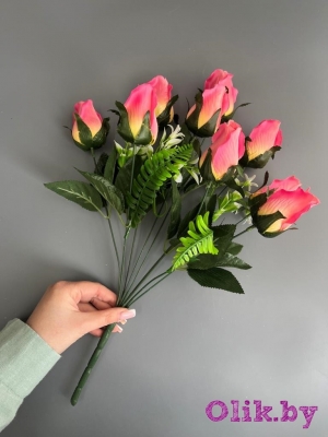 Букет роз 9 голов 45 см, розовый